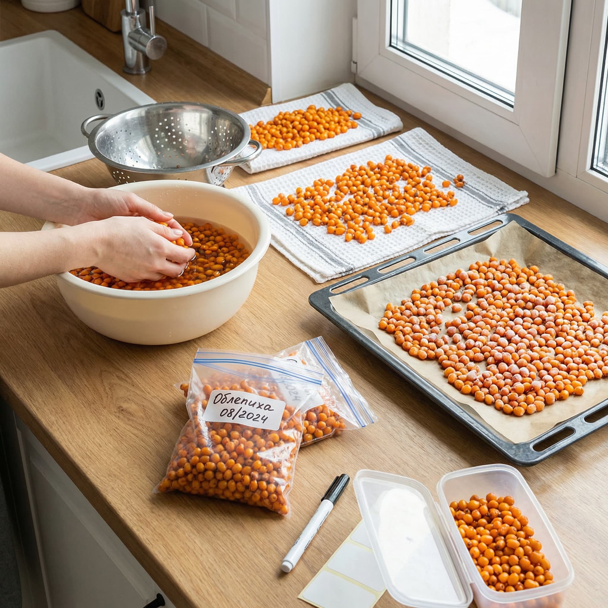 Как заморозить облепиху